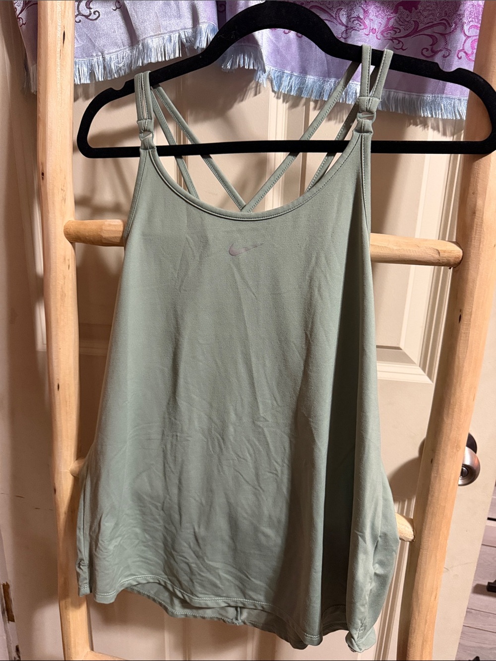 Nike Sage Green Double-Strap Athletic Tank Top